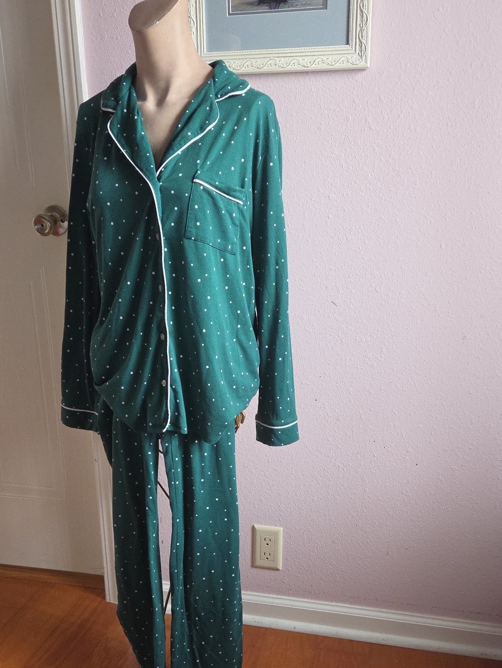 Alfani Green Polka Dot Pajama Set
